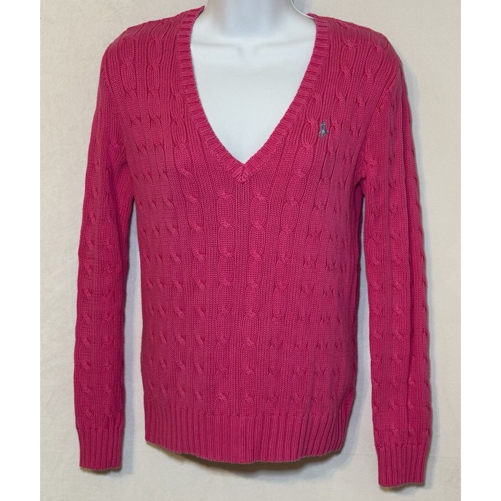 Ralph Lauren Fuchsia V-Neck Sweater